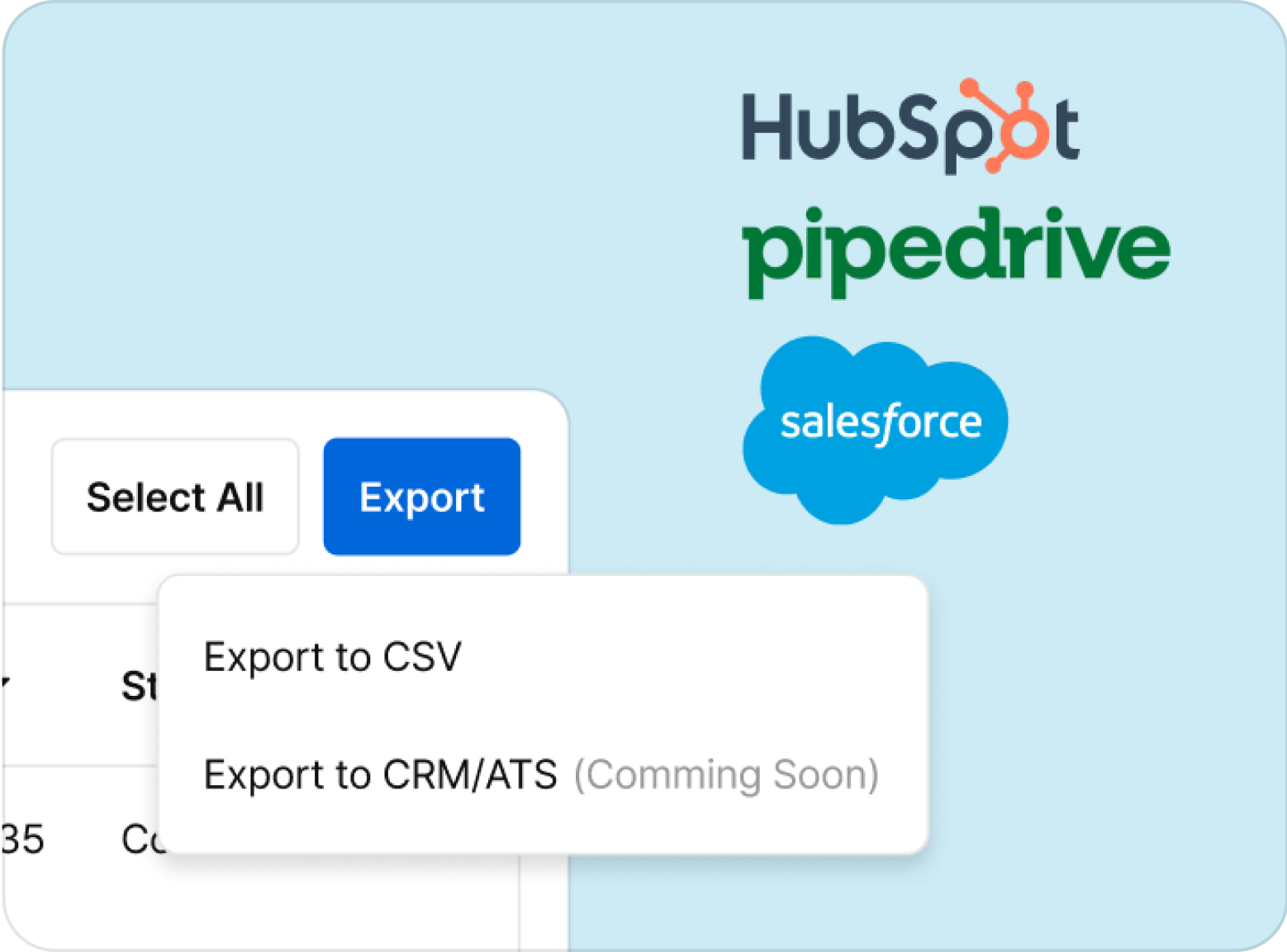 Export to CRM & CSV